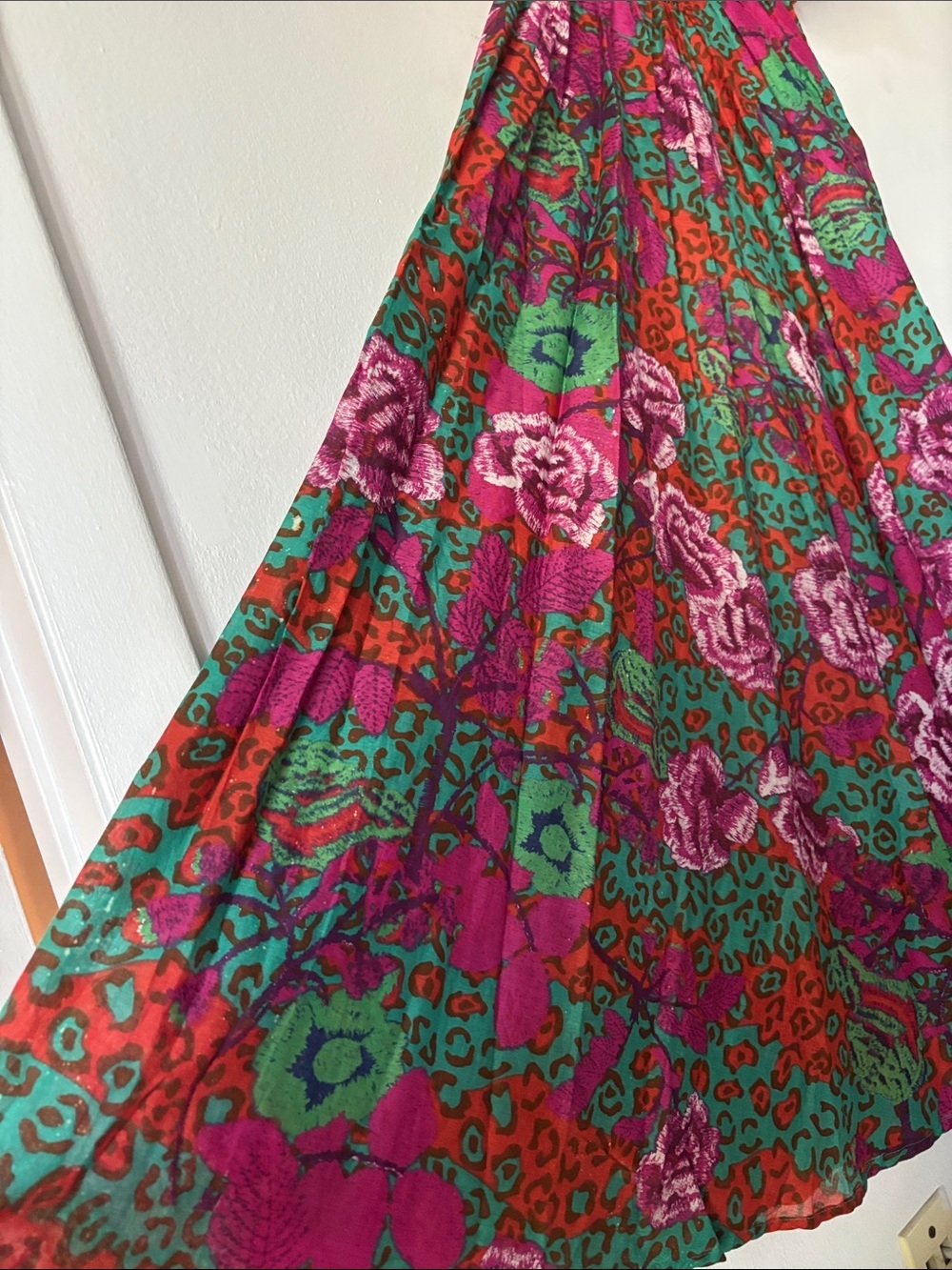 Bohemian Wide Leg Set - Floral Green & Magenta one size - Picture 5 of 8